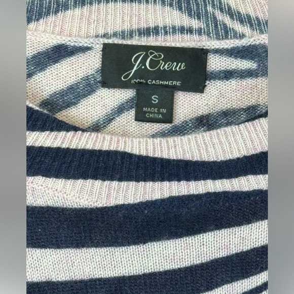 J Crew Zebra Print Crewneck Sweater Pink Black Animal Print Top cashmere S - Picture 6 of 7